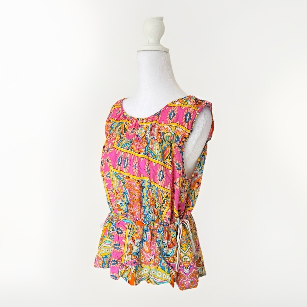 NWT Rachel Zoe Boho Flutter Sleeve Floral Print Top Women's SZ Large NEW Cottage - Picture 4 of 11